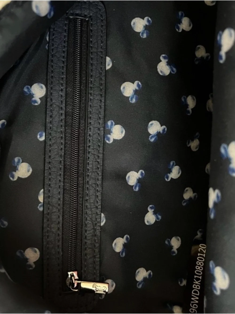 Disney Blue & White Tie-Dye Mini Backpack with Gold Mickey Accent - Picture 4 of 4